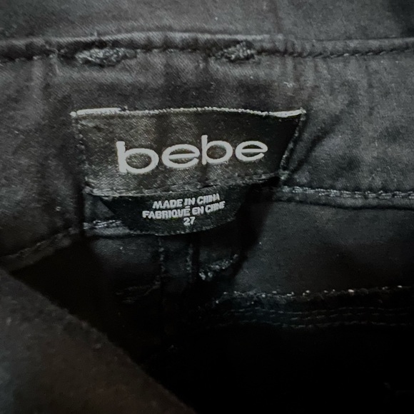 Bebe - ultra high waisted button black pants. US27 - Picture 5 of 5